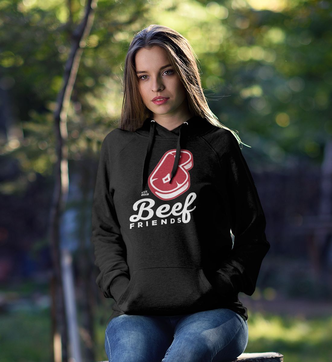 Das "Mutter-Logo" von Beef Friends Premium BBQ  - Unisex Kapuzenpullover Hoodie