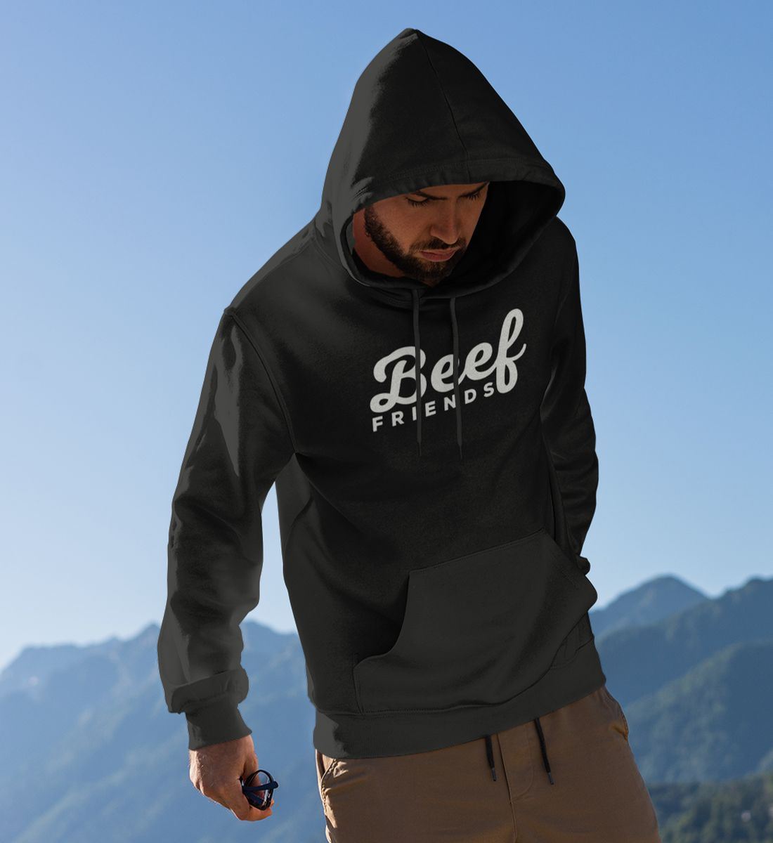 Das Beef Friends Premium BBQ Logo  - Unisex Kapuzenpullover Hoodie