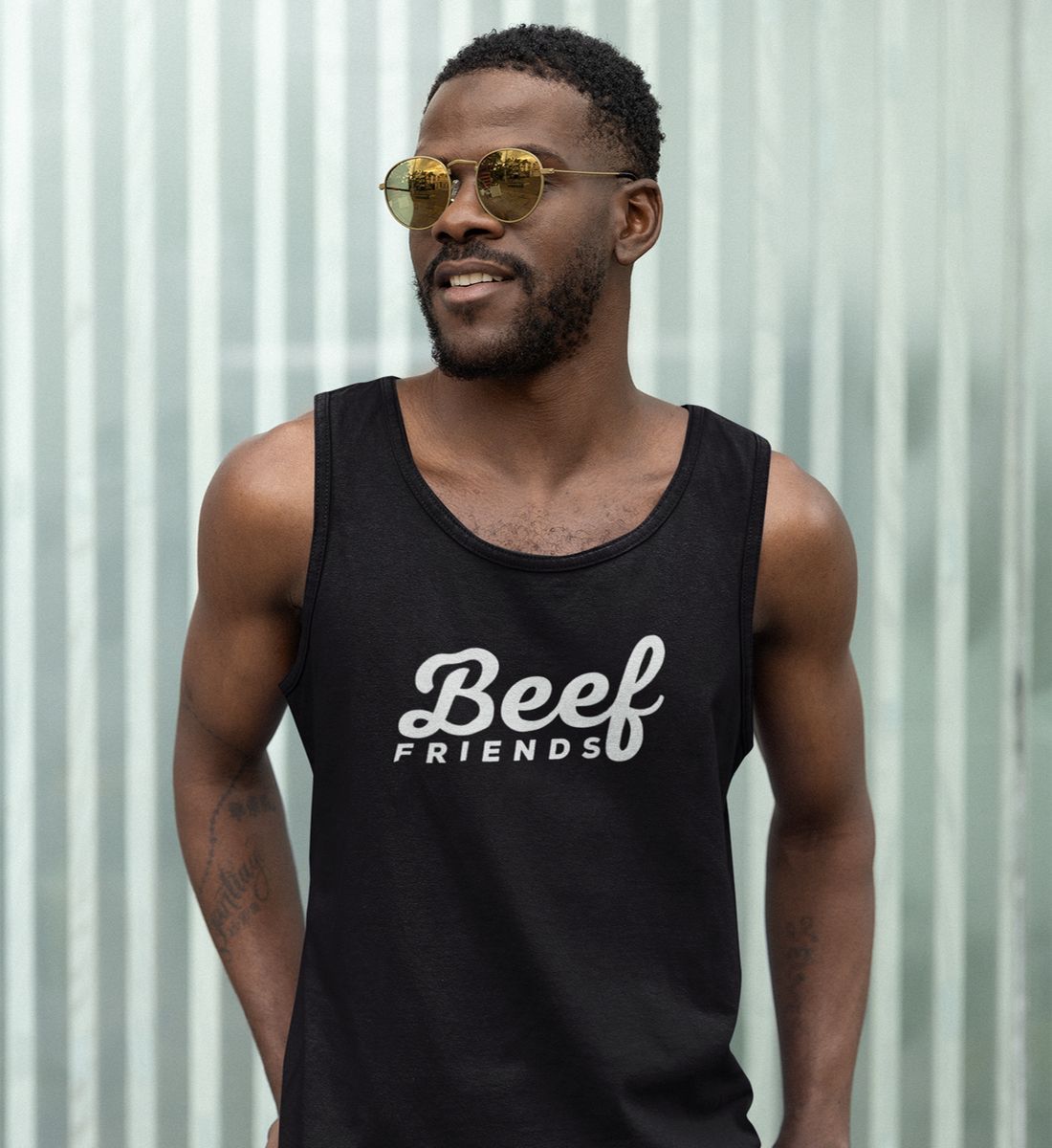 Das Beef Friends Premium BBQ Logo  - Herren Tank Top