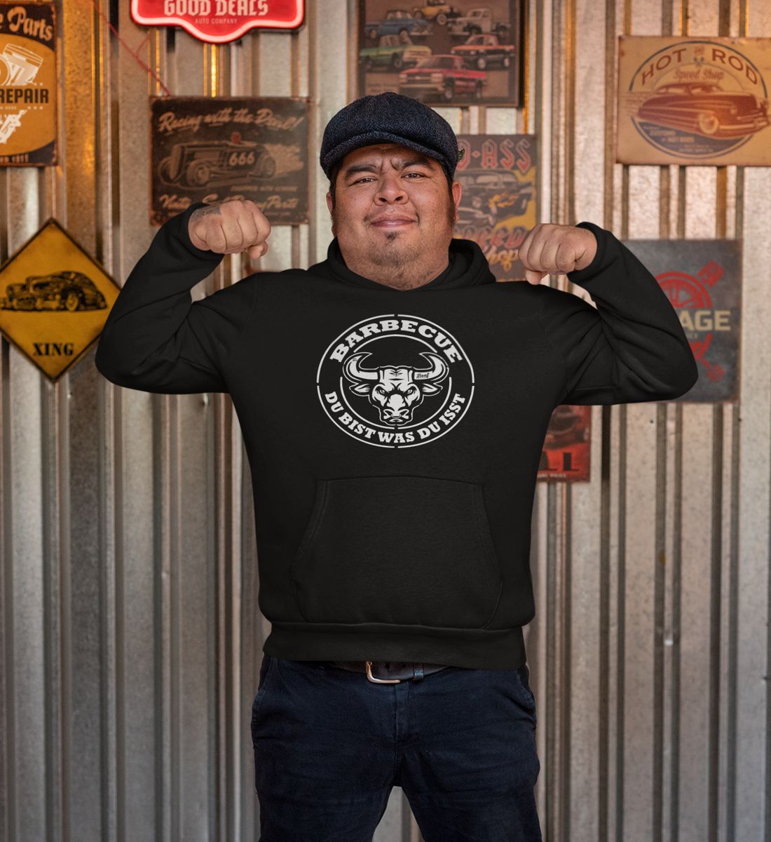 BBQ - "DU BIST WAS DU ISST" Beef Friends Premium BBQ  - Unisex Kapuzenpullover Hoodie