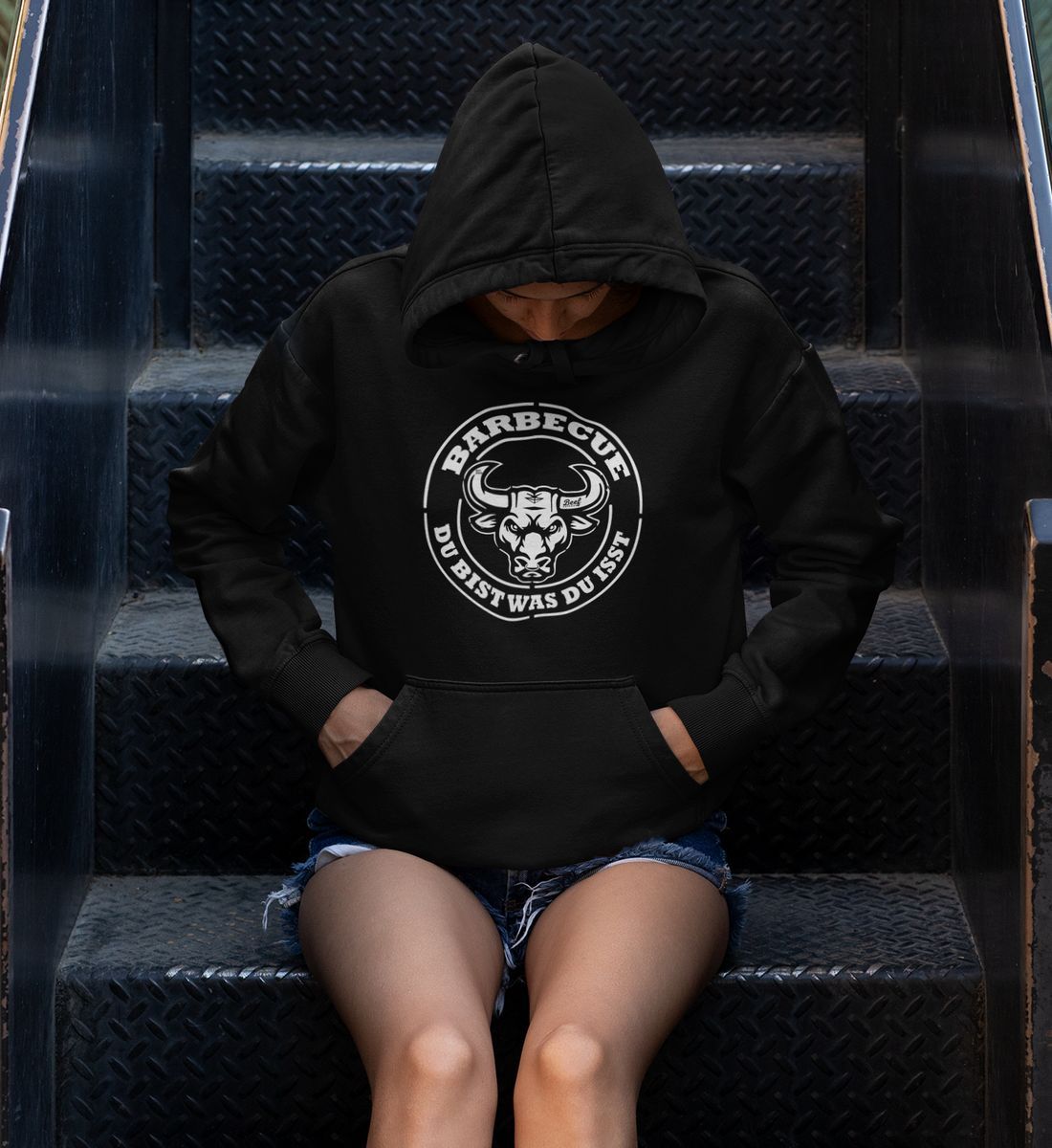 BBQ - "DU BIST WAS DU ISST" Beef Friends Premium BBQ  - Unisex Kapuzenpullover Hoodie